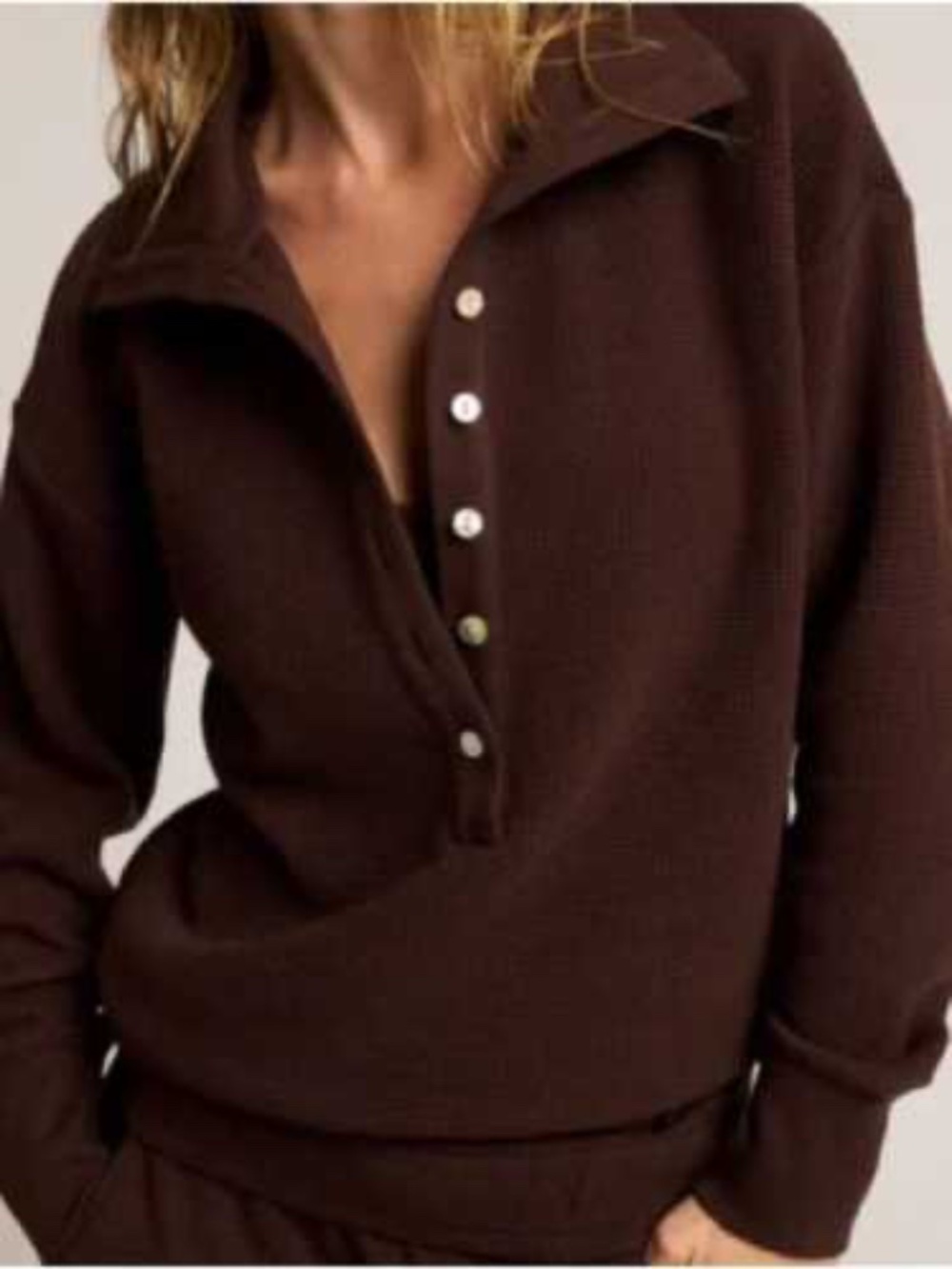 NEGATIVE Waffle Knit Pullover | Espresso | Small